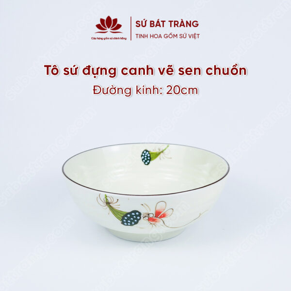 Tô sứ đựng canh, bát ô tô Sứ Bát Tràng nhiều họa tiết - Sứ Bát Tràng