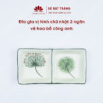 Rectangular plate with 2 compartments