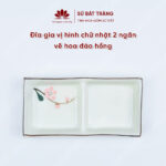 Rectangular plate with 2 compartments