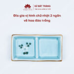 Rectangular plate with 2 compartments