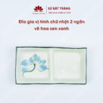 Rectangular plate with 2 compartments