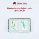 Rectangular plate with 2 compartments