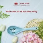Ladle white blossom painted