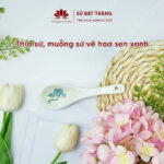 Blue lotus porcelain spoon