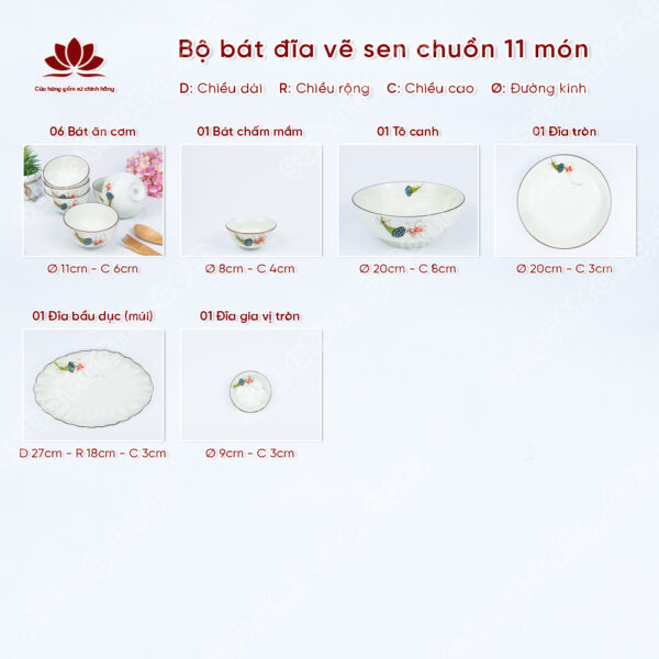 Bộ bát đĩa cao cấp đẹp - Sứ Bát Tràng