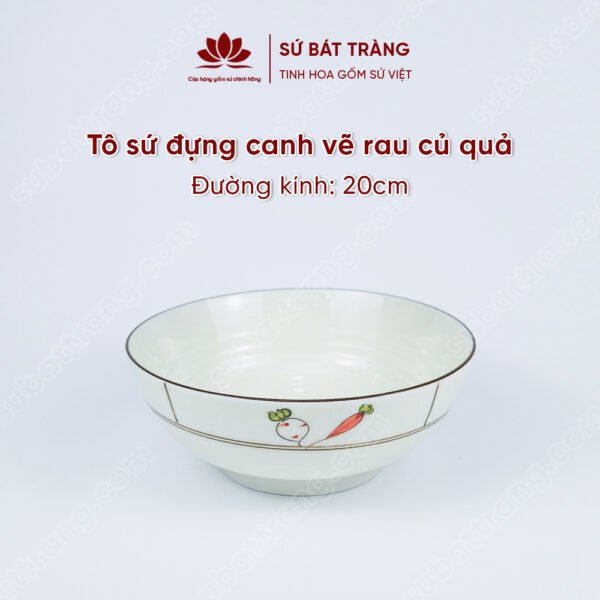 Tô sứ đựng canh, bát ô tô Sứ Bát Tràng nhiều họa tiết - Sứ Bát Tràng
