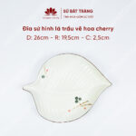 Cordate leafshape with cherry blossom painted