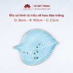 Cordate leafshape with white cherry blossom painted
