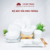 Porcelain Bat Trang Dinnerware set - White enamel