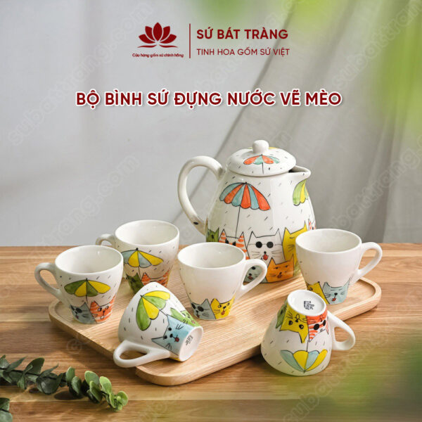 Bình sứ đựng nước đẹp - Sứ Bát Tràng