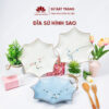 Đĩa sứ hình sao nhiều họa tiết - Sứ Bát Tràng
