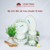 Porcelain Bat Trang dinnerware set - Bamboo & dragonfly painted